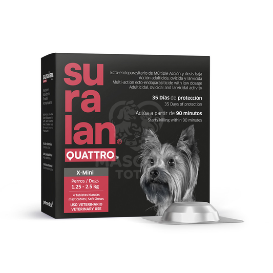 Suralan® Quattro | Tableta Antiparasitaria Interna y Externa de Múltiple Acción para Perros