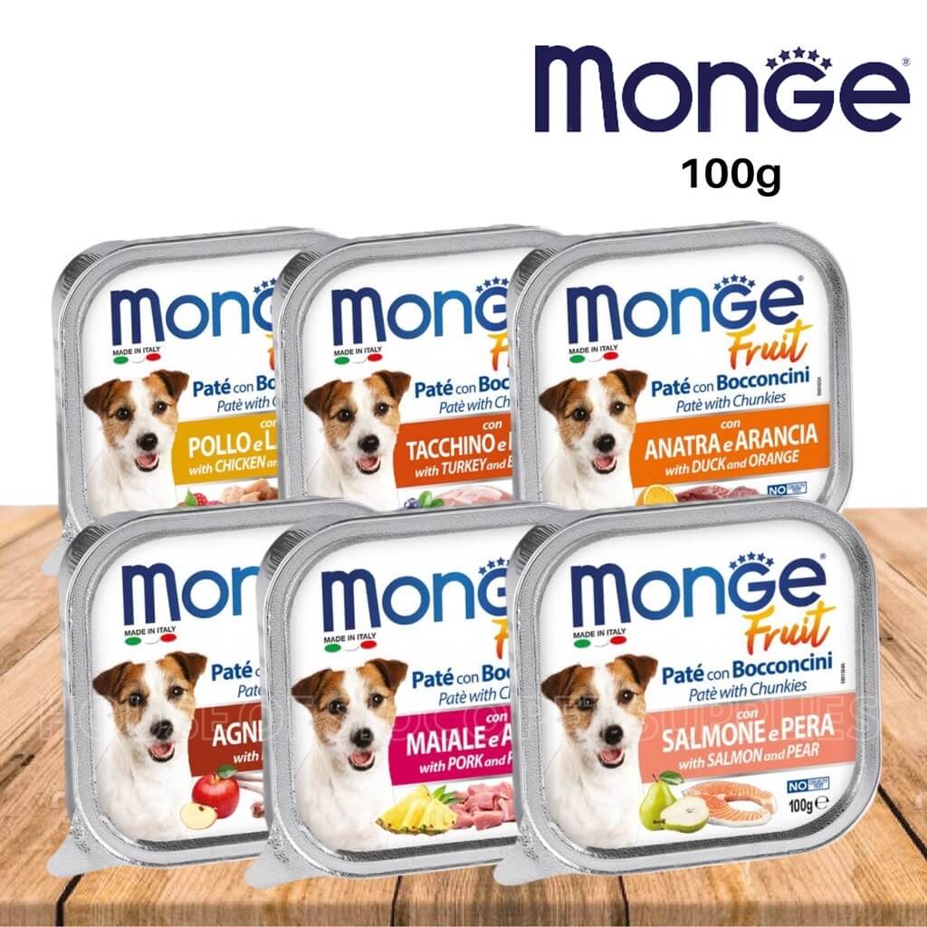 Monge Fruit Cordero y Manzana | Alimento Húmedo Superpremium para Perros (Alutray 100 g)