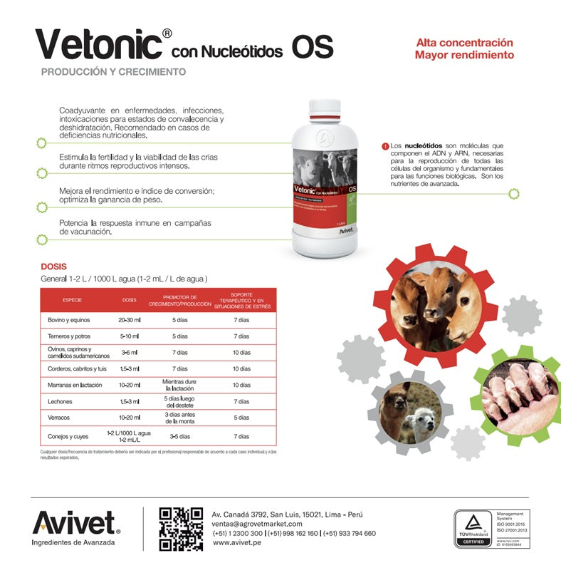 Vetonic® con Nucleótidos | Solución Oral Multivitamínica para Perros y Gatos