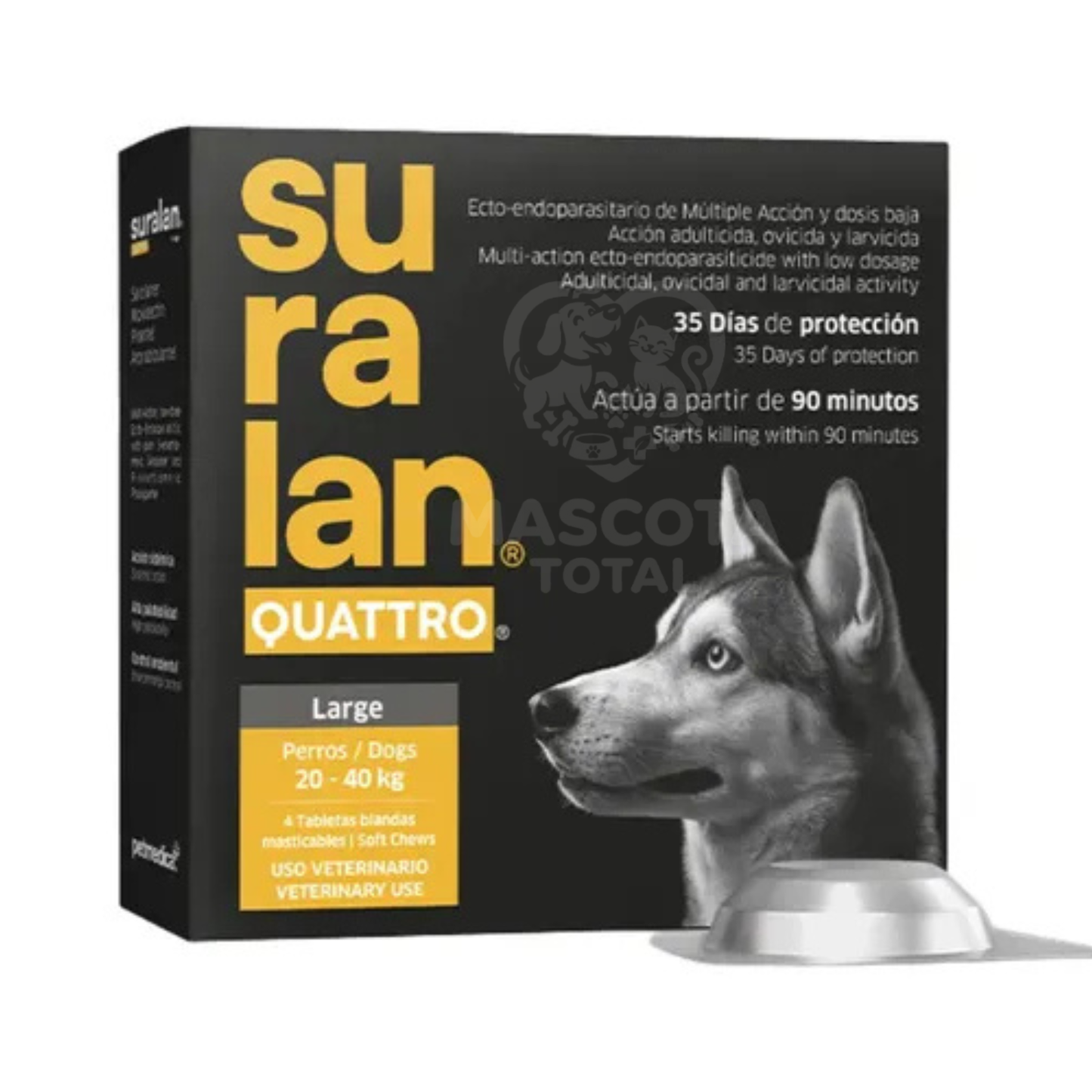 Suralan® Quattro | Tableta Antiparasitaria Interna y Externa de Múltiple Acción para Perros