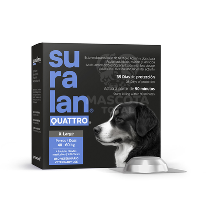 Suralan® Quattro | Tableta Antiparasitaria Interna y Externa de Múltiple Acción para Perros