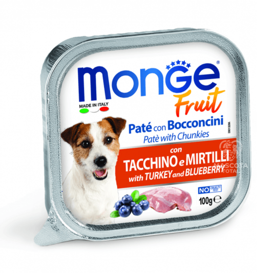 Monge Fruit Cordero y Manzana | Alimento Húmedo Superpremium para Perros (Alutray 100 g)