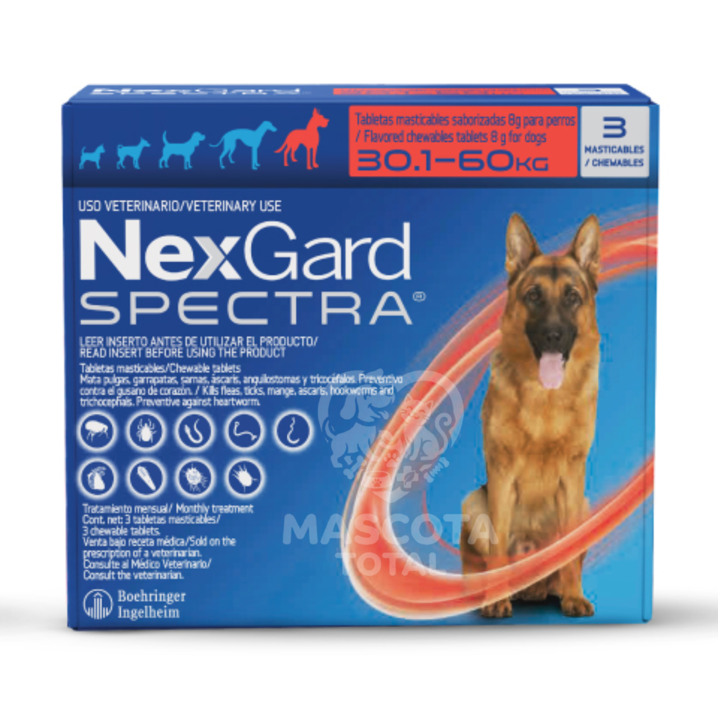 NexGard Spectra® | Tableta de Protección Mensual Contra Pulgas, Garrapatas y Parásitos Internos