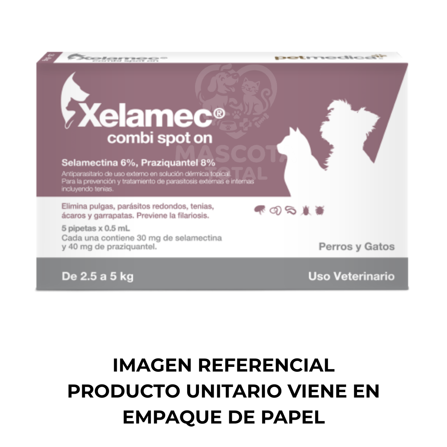 Xelamec® Combi Spot On | Pipeta de Protección Interna y Externa por 35 Días