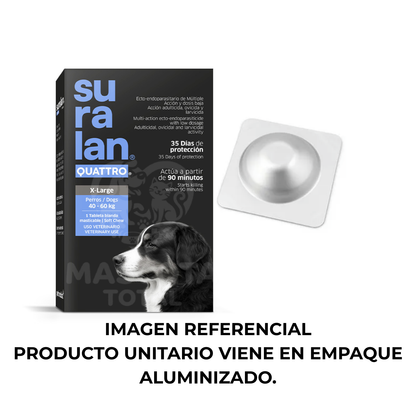 Suralan® Quattro | Tableta Antiparasitaria Interna y Externa de Múltiple Acción para Perros