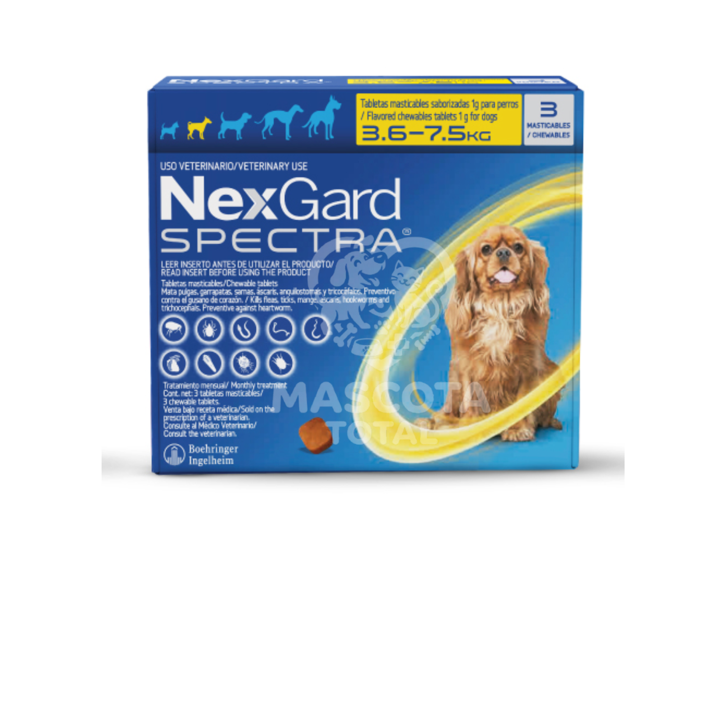 NexGard Spectra® | Tableta de Protección Mensual Contra Pulgas, Garrapatas y Parásitos Internos