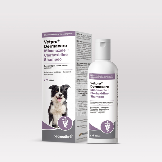 Vetpro® Dermacare Miconazole + Clorhexidine Shampoo | Champú Medicado para Perros y Gatos